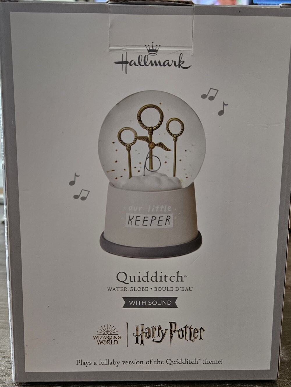 Hallmark Harry Potter Quidditch Snow Globe with Gold Quidditch Rings New
